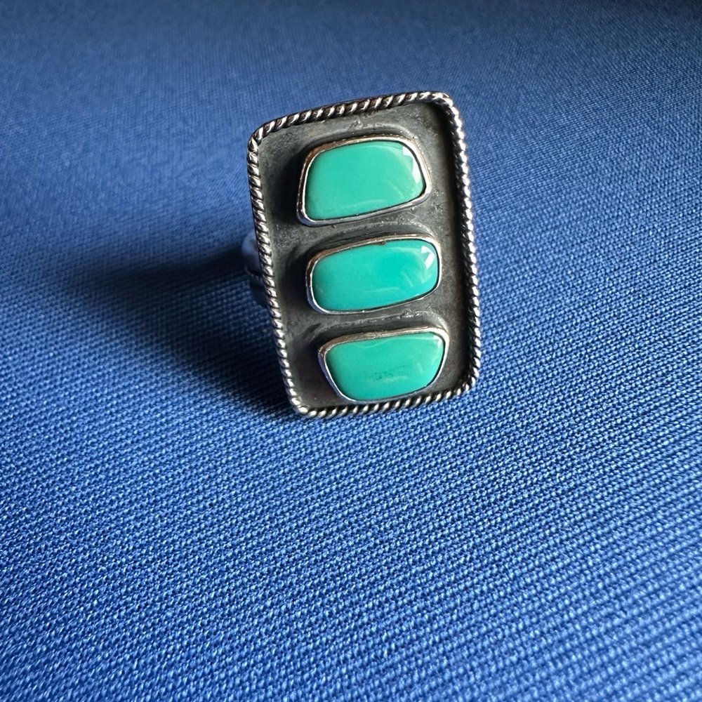 Sterling Silver Ring with Turquoise Stones